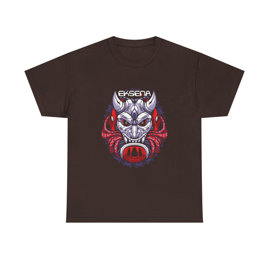 Demon Boar Graphic Tee — "EKSETA" Skull Mask Gaming Shirt Printify