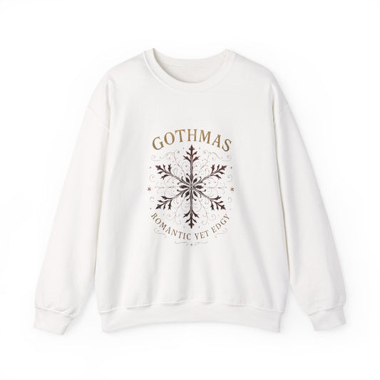 Gothmas Snowflake Crewneck Sweatshirt – "Gothmas: Romantic Yet Edgy" Winter Pullover Printify