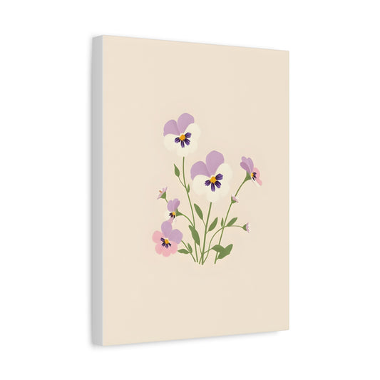 Pansy Bouquet Matte Canvas Print — Floral Wall Art for Living Room & Bedroom Printify
