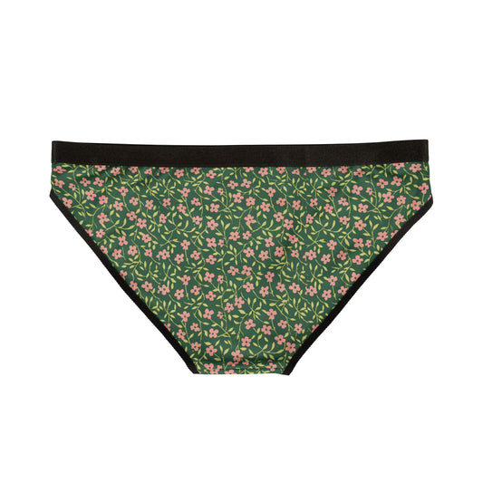 Floral Green Bikini Briefs — Women's Floral Underwear