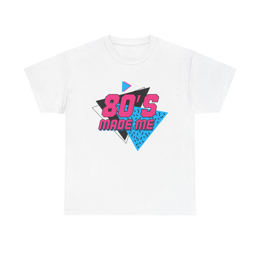 80's Made Me T-Shirt — Retro 1980s Neon Vintage Graphic Tee Printify