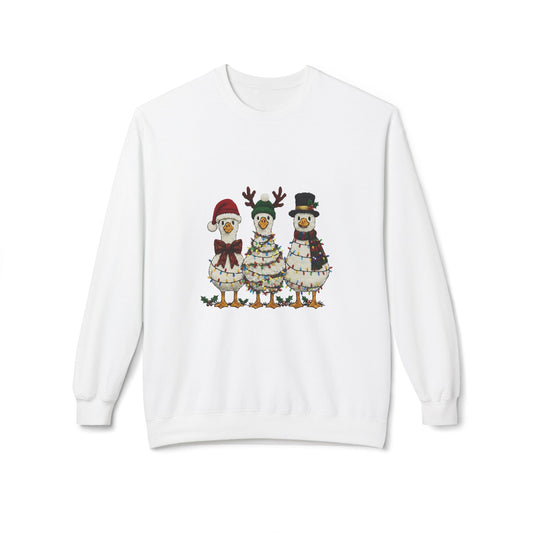 Christmas Duck Family Sweatshirt — Festive Holiday Trio Crewneck Printify