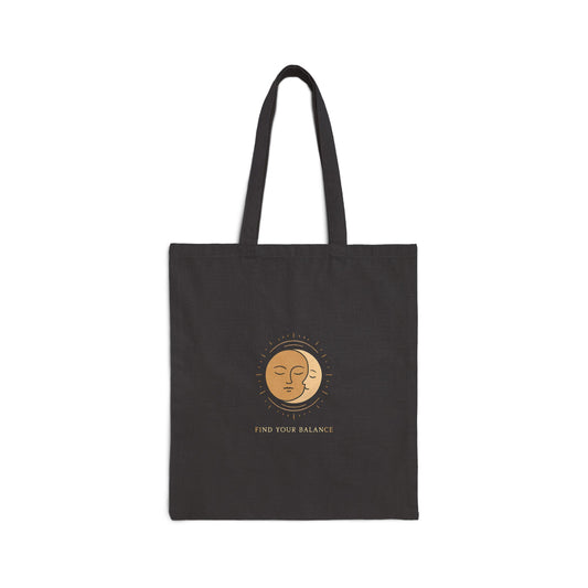 Minimal Abstract Face Cotton Tote Bag – Neutral Everyday Shopper Bag Printify