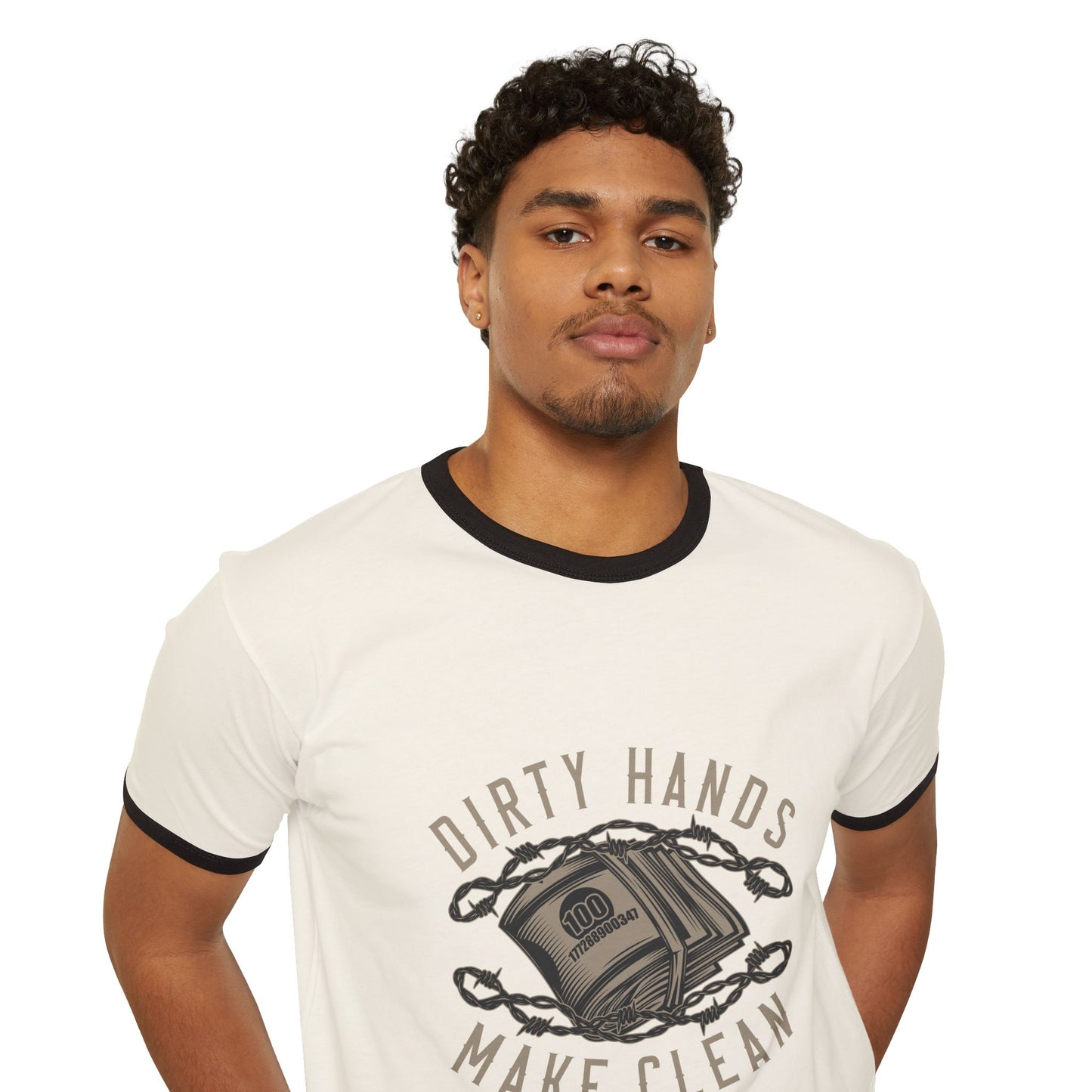 Dirty Hands Make Clean Money Ringer T-Shirt Printify