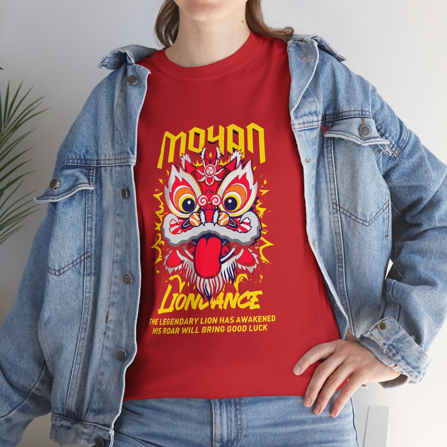 Lion Dance T-Shirt — 'Moyan' Colorful Chinese Lion Mask Graphic Tee Printify