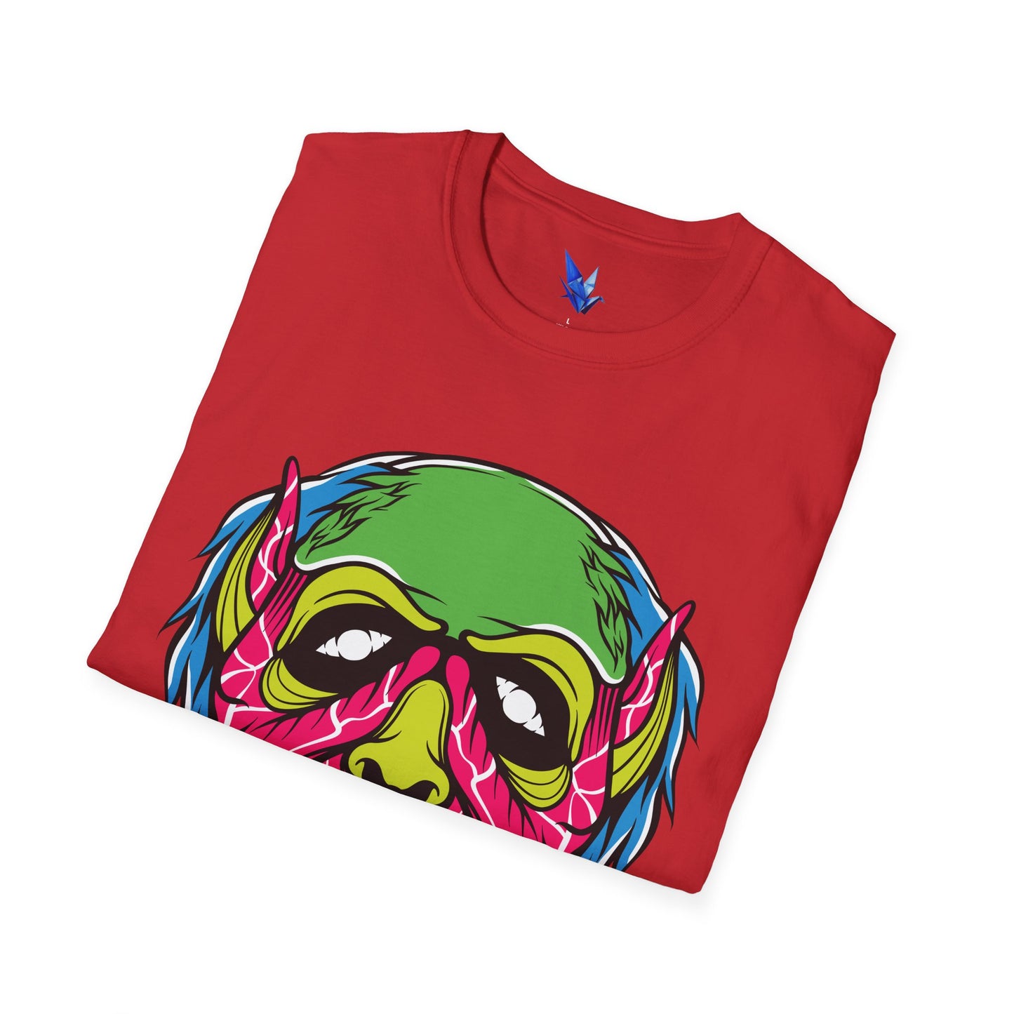 Horror Neon Zombie Skull T-Shirt Printify