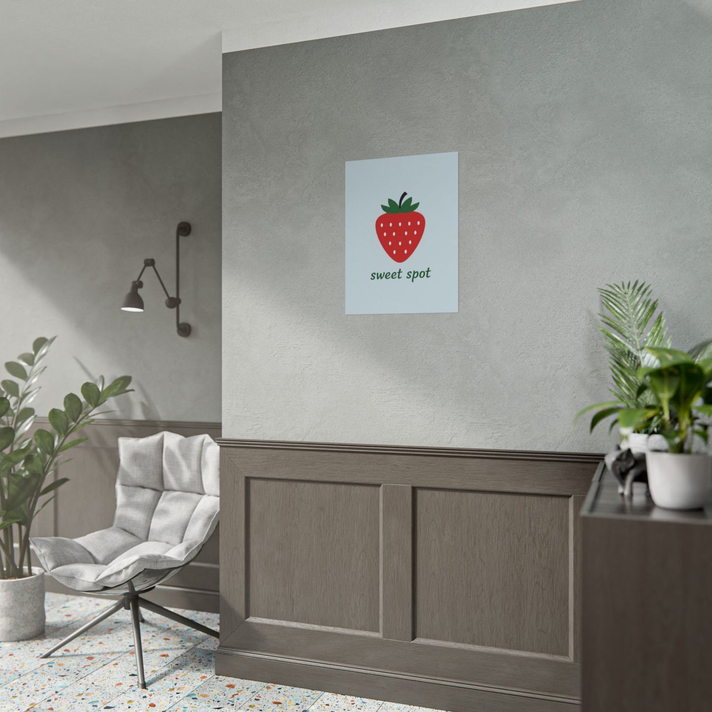 Strawberry "Sweet Spot" Rolled Poster – Cute Kitchen Wall Art Printify
