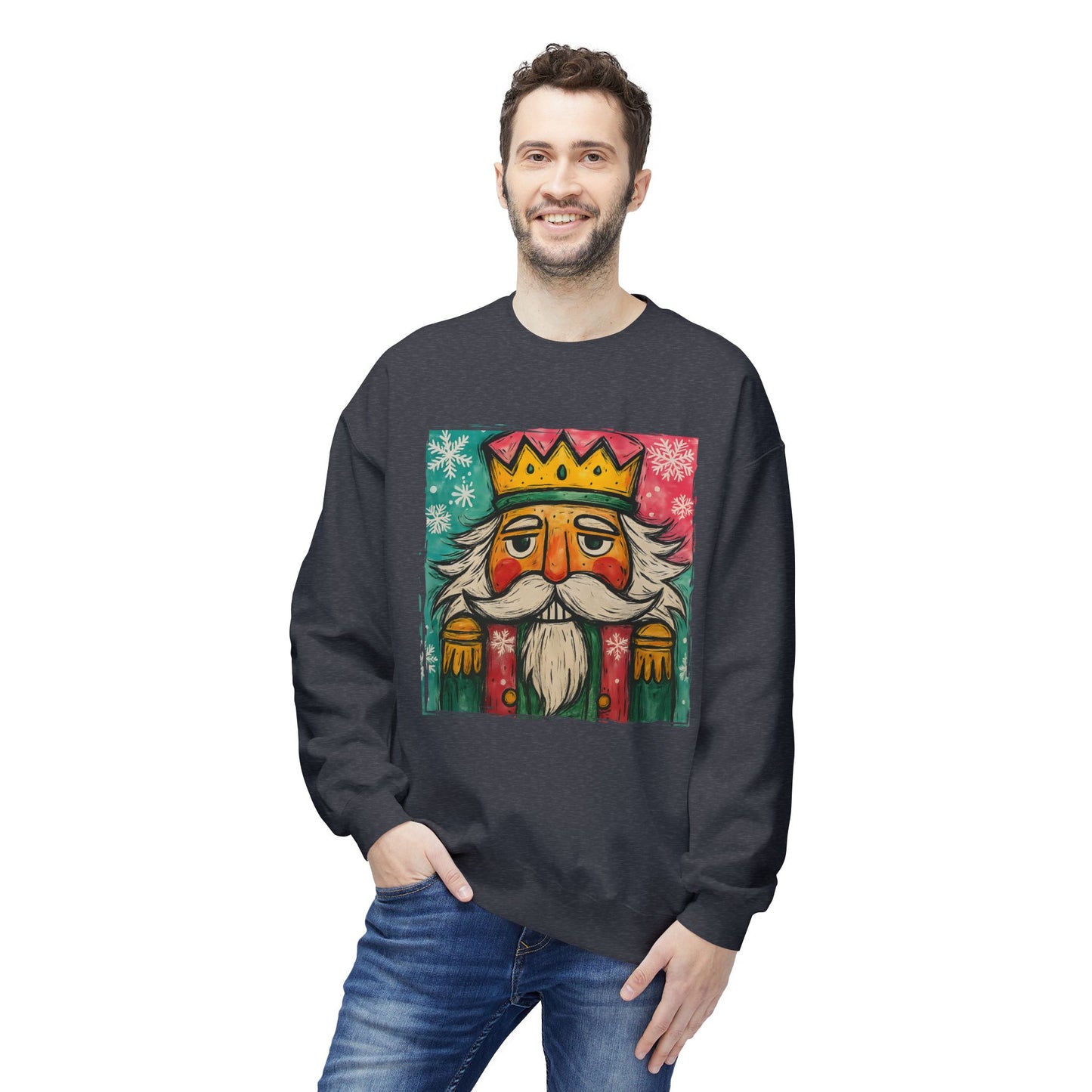 Nutcracker King Sweatshirt — Vintage Holiday Crewneck Printify