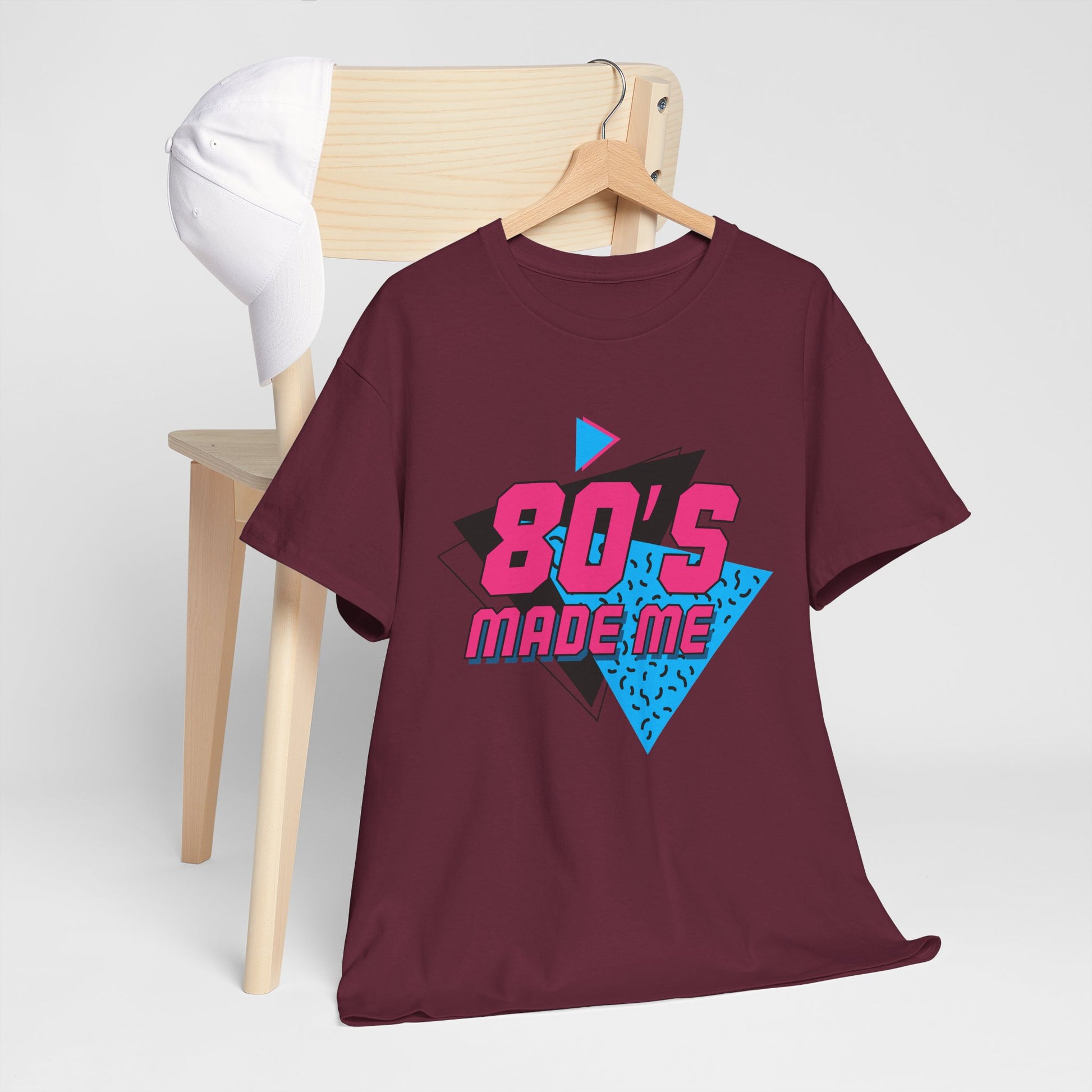 80's Made Me T-Shirt — Retro 1980s Neon Vintage Graphic Tee Printify
