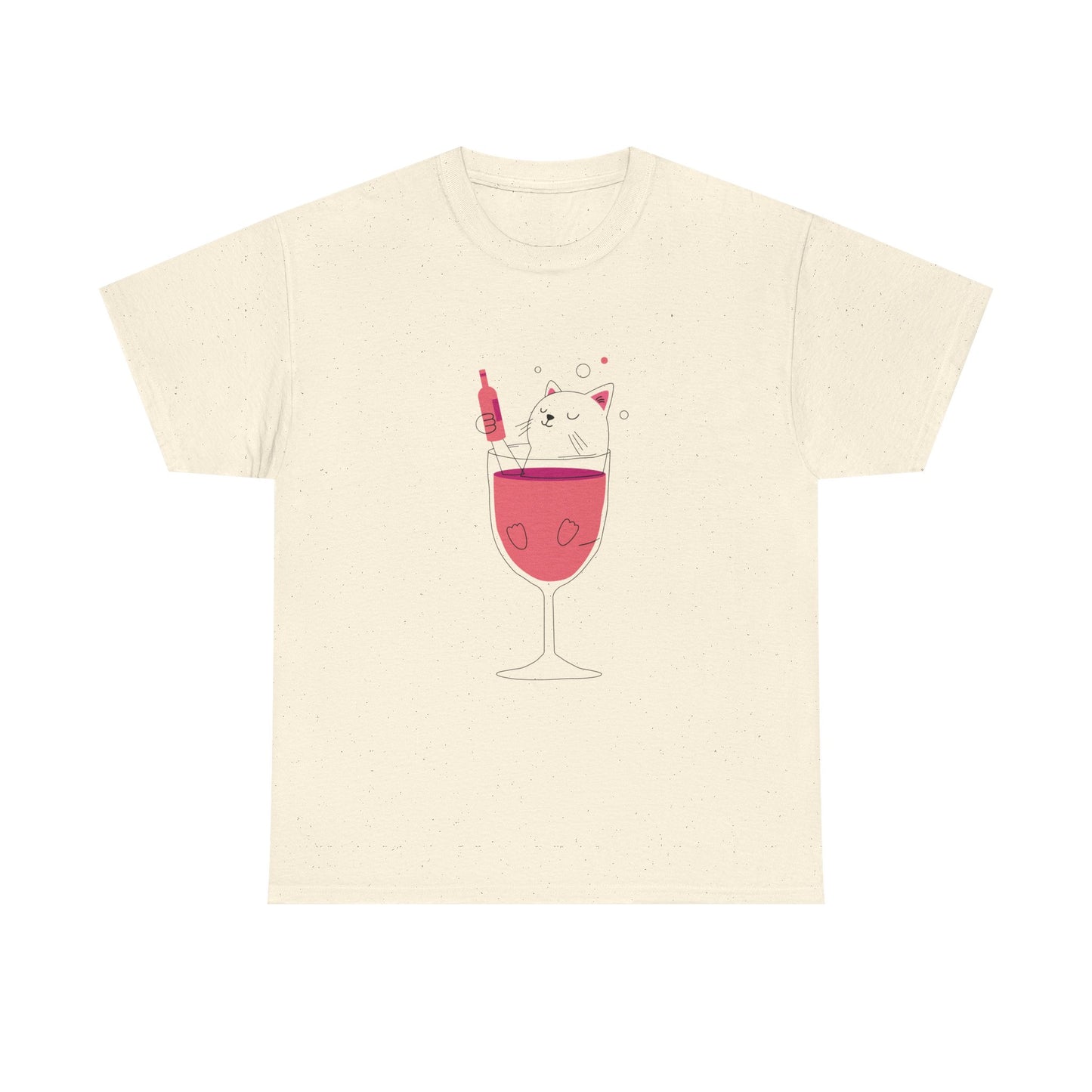 Wine Glass Cat T-Shirt — Cute Cat in a Wine Glass Graphic Tee Printify