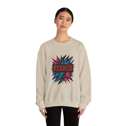 Fierce Graphic Sweatshirt — Bold Retro Explosion Crewneck Printify
