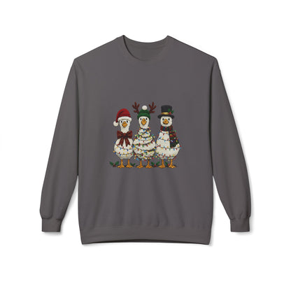 Christmas Duck Family Sweatshirt — Festive Holiday Trio Crewneck Printify