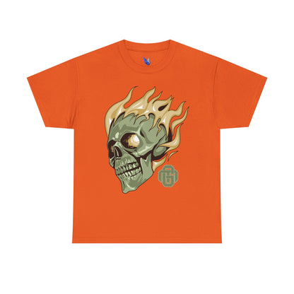 Flaming Green Skull Tee — Edgy Horror Graphic T-Shirt Printify