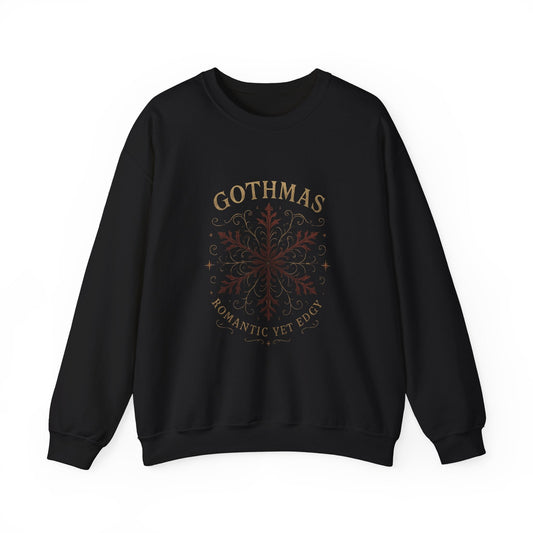Gothmas Snowflake Crewneck Sweatshirt – "Gothmas: Romantic Yet Edgy" Winter Pullover Printify
