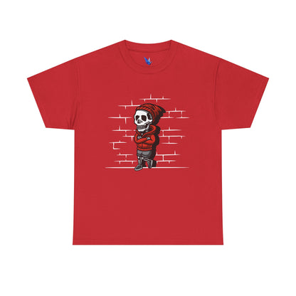Skeleton Against the Wall T-Shirt Printify
