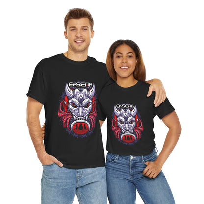 Demon Boar Graphic Tee — "EKSETA" Skull Mask Gaming Shirt Printify