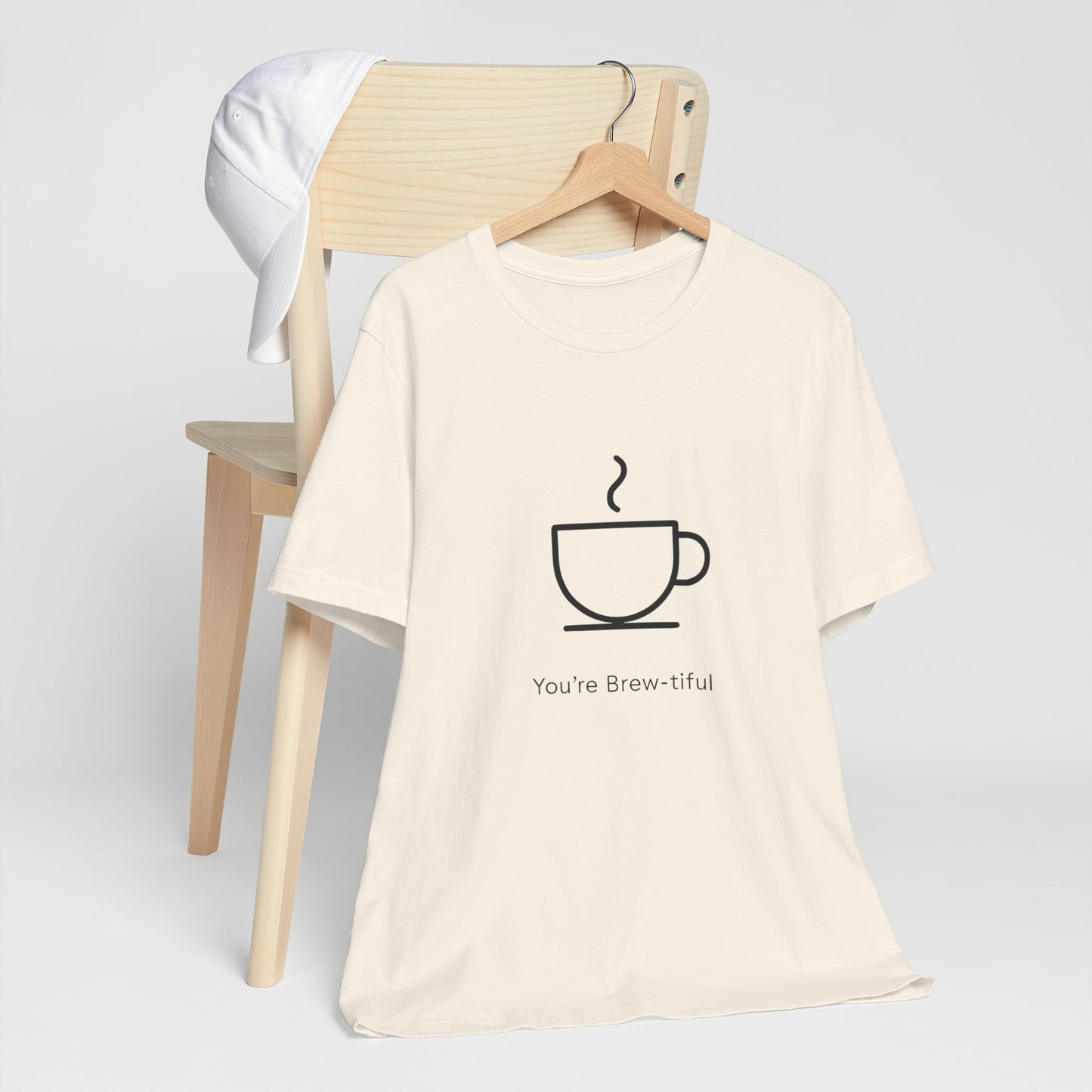 Coffee Tee - "You're Brew-tiful" Minimalist Coffee Cup Graphic T-Shirt Printify