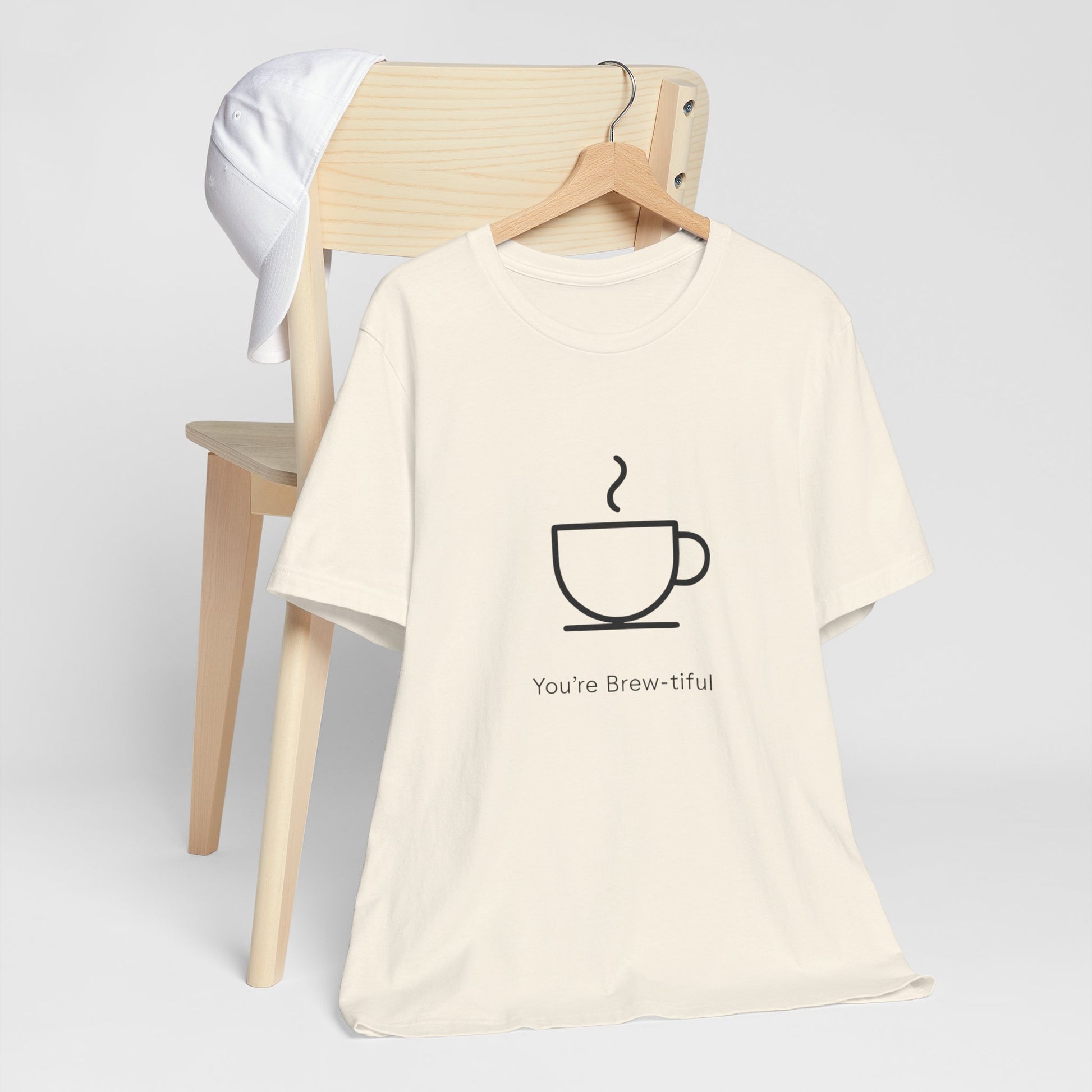 Coffee Tee - "You're Brew-tiful" Minimalist Coffee Cup Graphic T-Shirt Printify