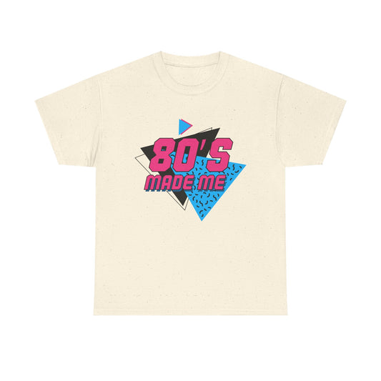 80's Made Me T-Shirt — Retro 1980s Neon Vintage Graphic Tee Printify