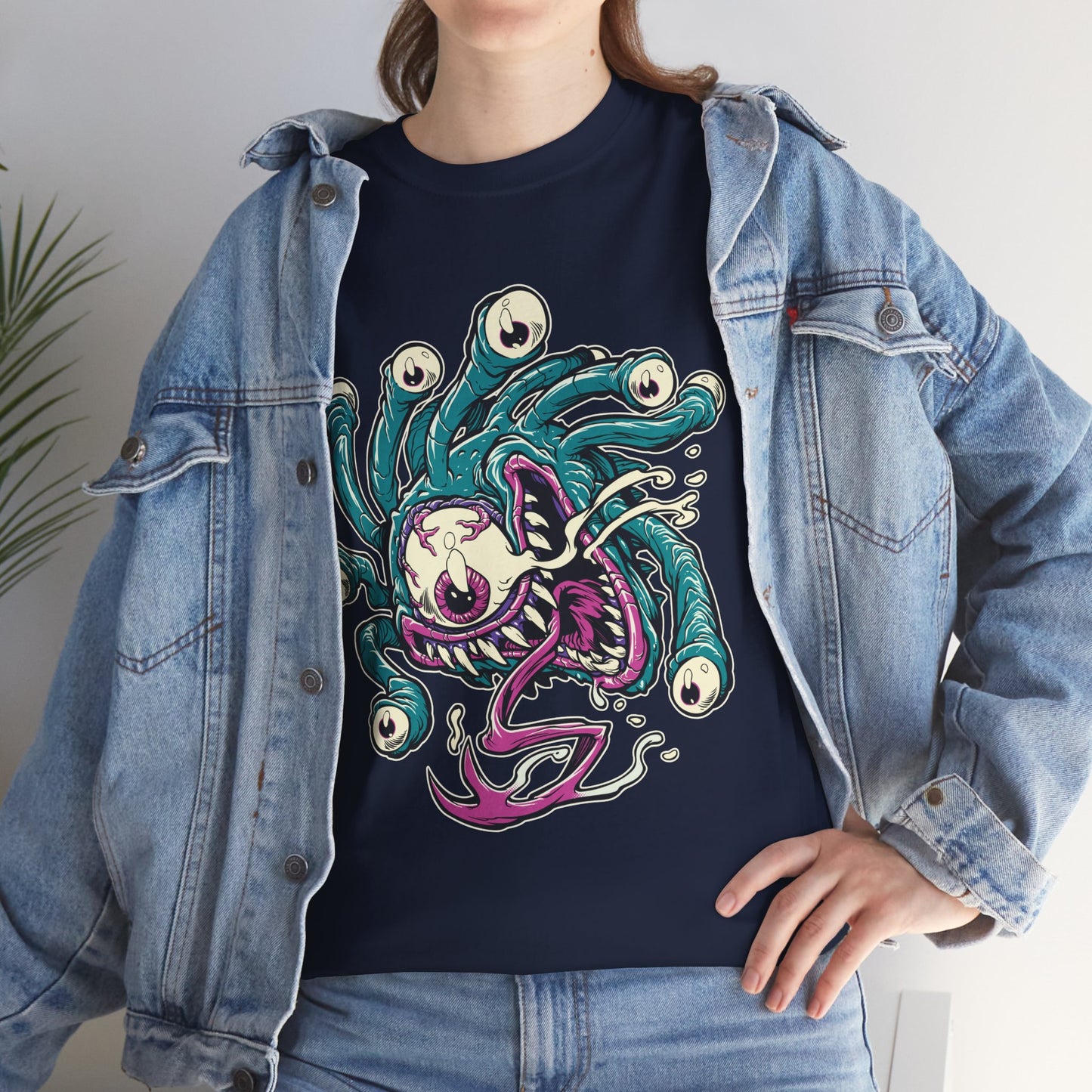 Eye Monster Graphic Tee — Retro Horror Tentacle Skull Shirt Printify