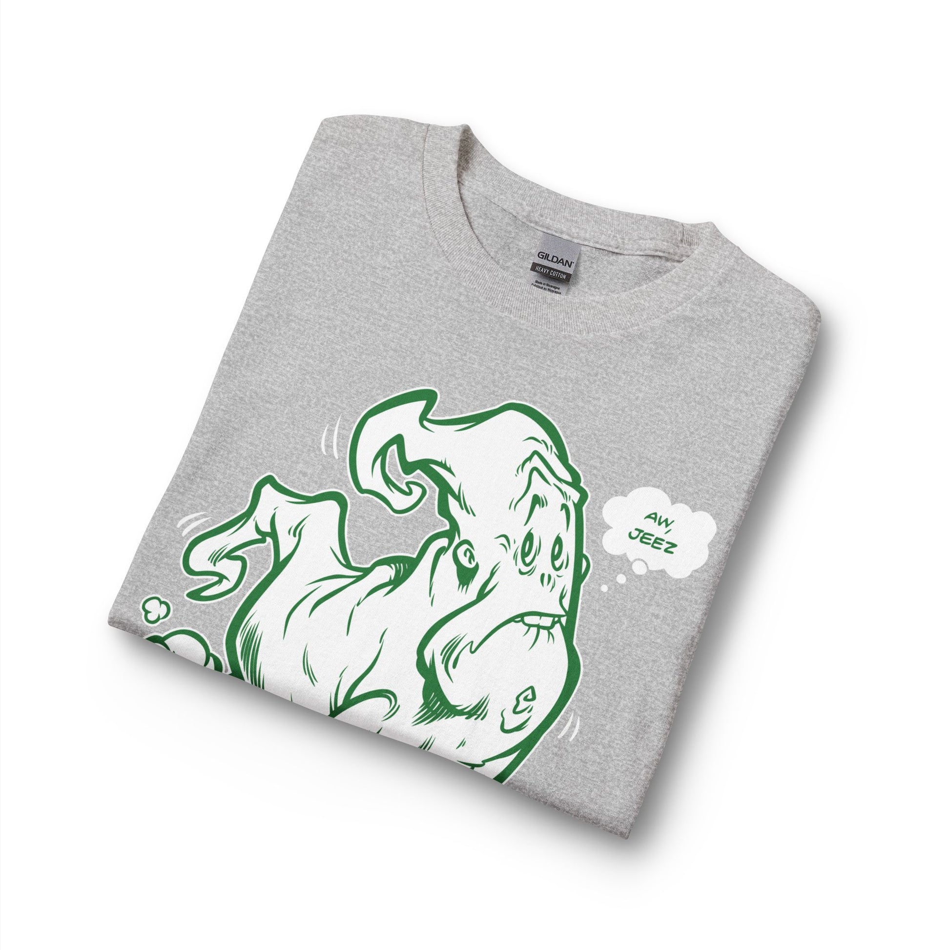 Ghostly Sneeze Long Sleeve T-Shirt — Playful Green Cartoon Spirit Design Printify