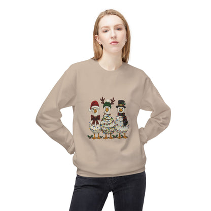 Christmas Duck Family Sweatshirt — Festive Holiday Trio Crewneck Printify