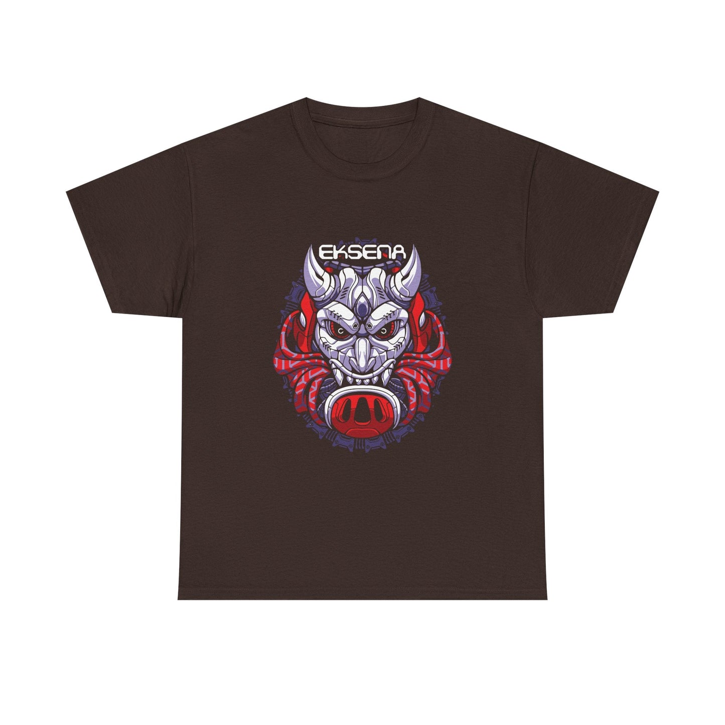 Demon Boar Graphic Tee — "EKSETA" Skull Mask Gaming Shirt Printify