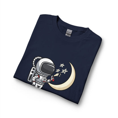 Astronaut & Moon Long Sleeve Tee — Cute Space Explorer Graphic T-shirt Printify