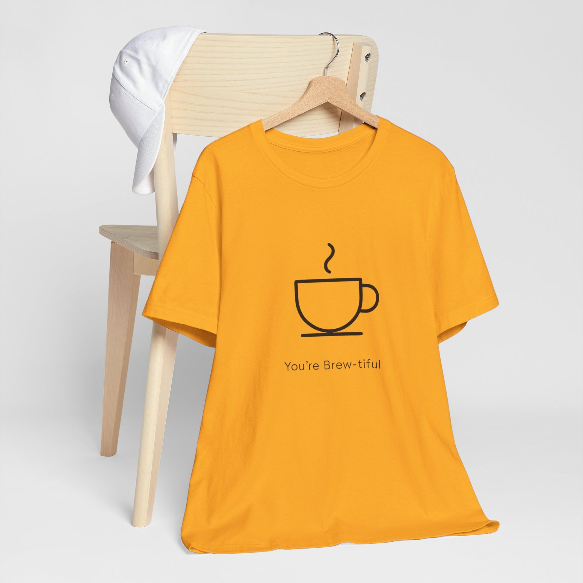 Coffee Tee - "You're Brew-tiful" Minimalist Coffee Cup Graphic T-Shirt Printify
