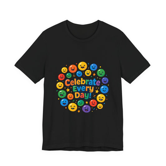 Celebrate Every Day! Emoji Smile T-shirt Printify