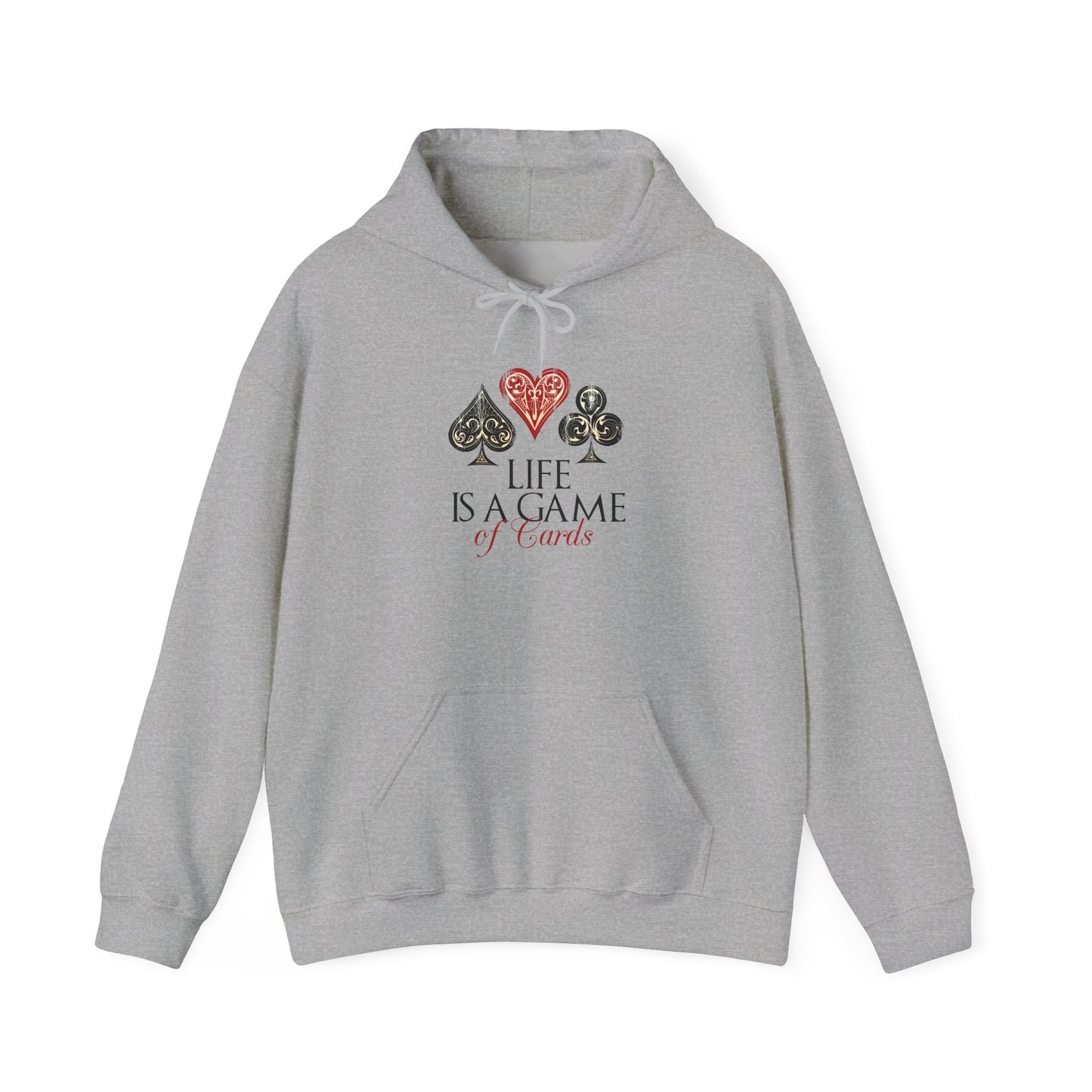 Hoodie - "Life Is a Game of Cards" Playing Card Graphic Hoodie Printify
