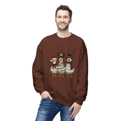 Christmas Duck Family Sweatshirt — Festive Holiday Trio Crewneck Printify