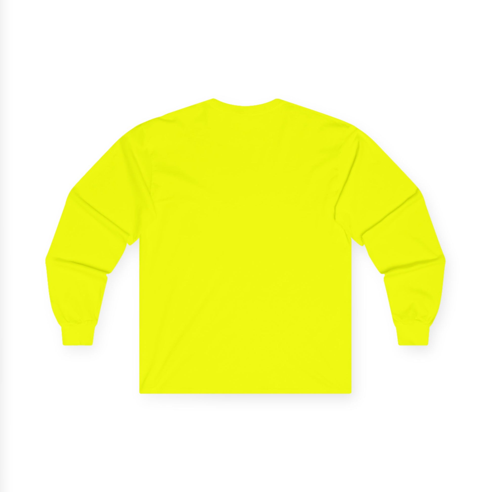 Long Sleeve Tee — "Demon Time" Yellow Cartoon Demon Graphic T-shirt Printify
