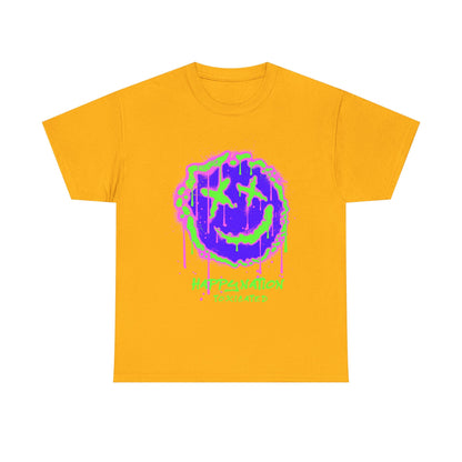 Tee — Neon Drip Smiley "Happynation Toxicated" Graphic T-shirt Printify