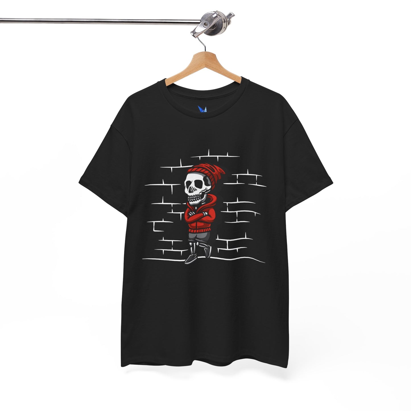 Skeleton Against the Wall T-Shirt Printify