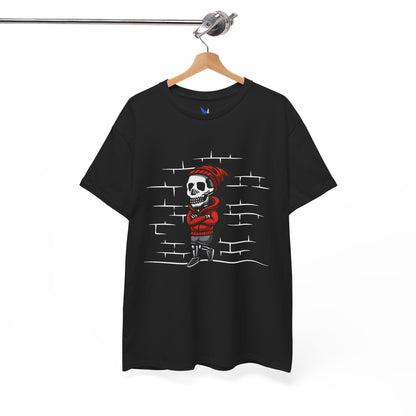 Skeleton Against the Wall T-Shirt Printify