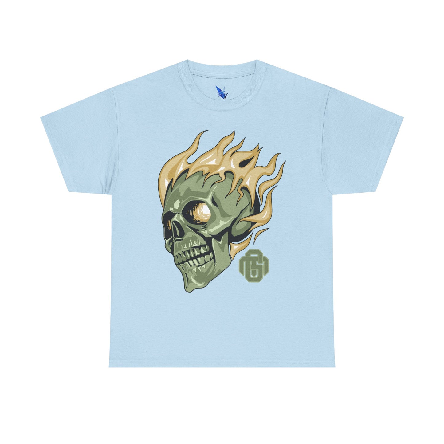 Flaming Green Skull Tee — Edgy Horror Graphic T-Shirt Printify