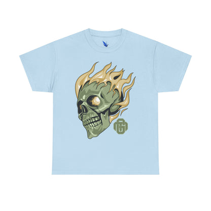 Flaming Green Skull Tee — Edgy Horror Graphic T-Shirt Printify