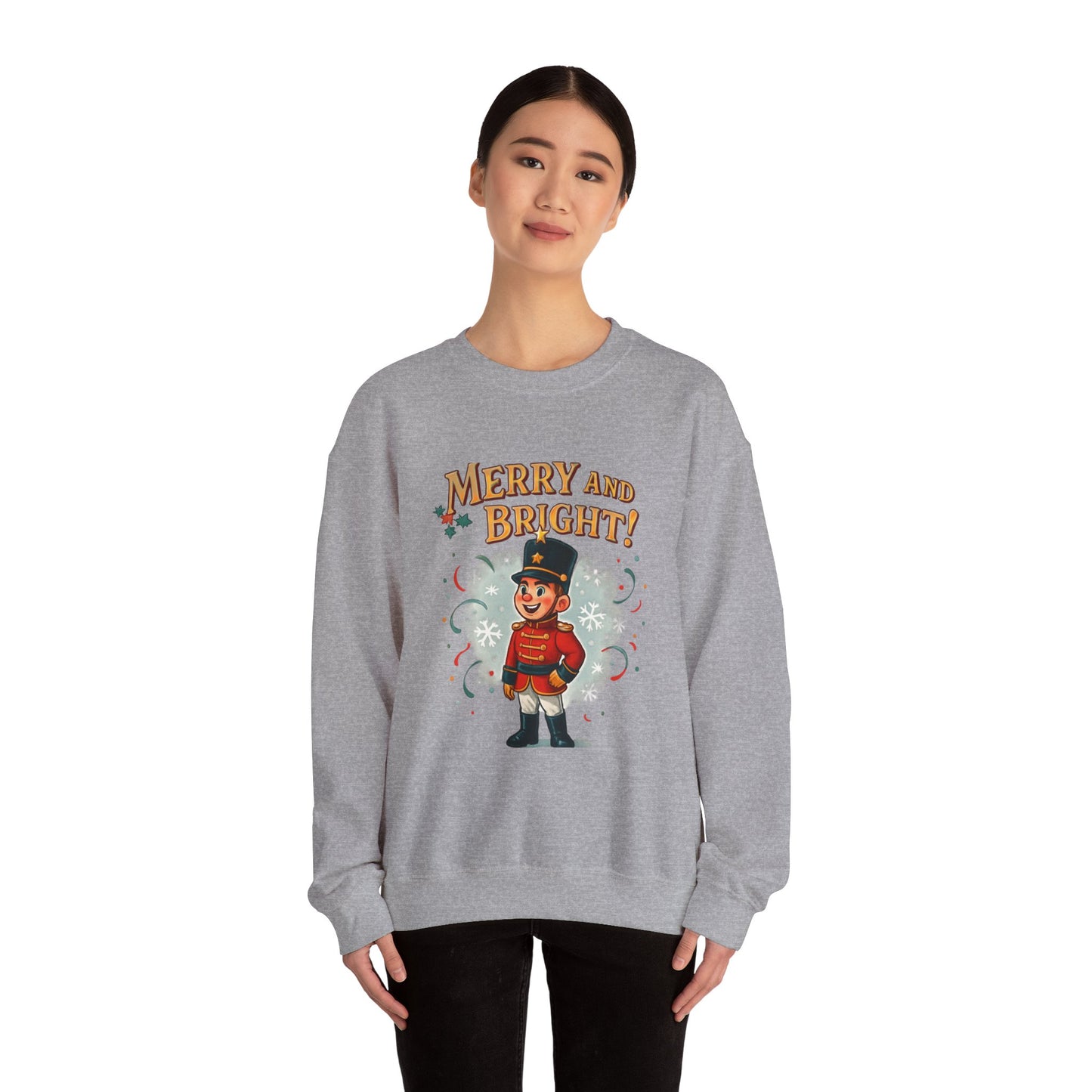 Merry and Bright Nutcracker Sweatshirt — Vintage Holiday Crewneck