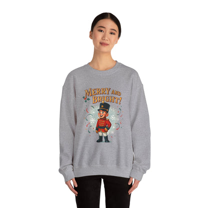 Merry and Bright Nutcracker Sweatshirt — Vintage Holiday Crewneck