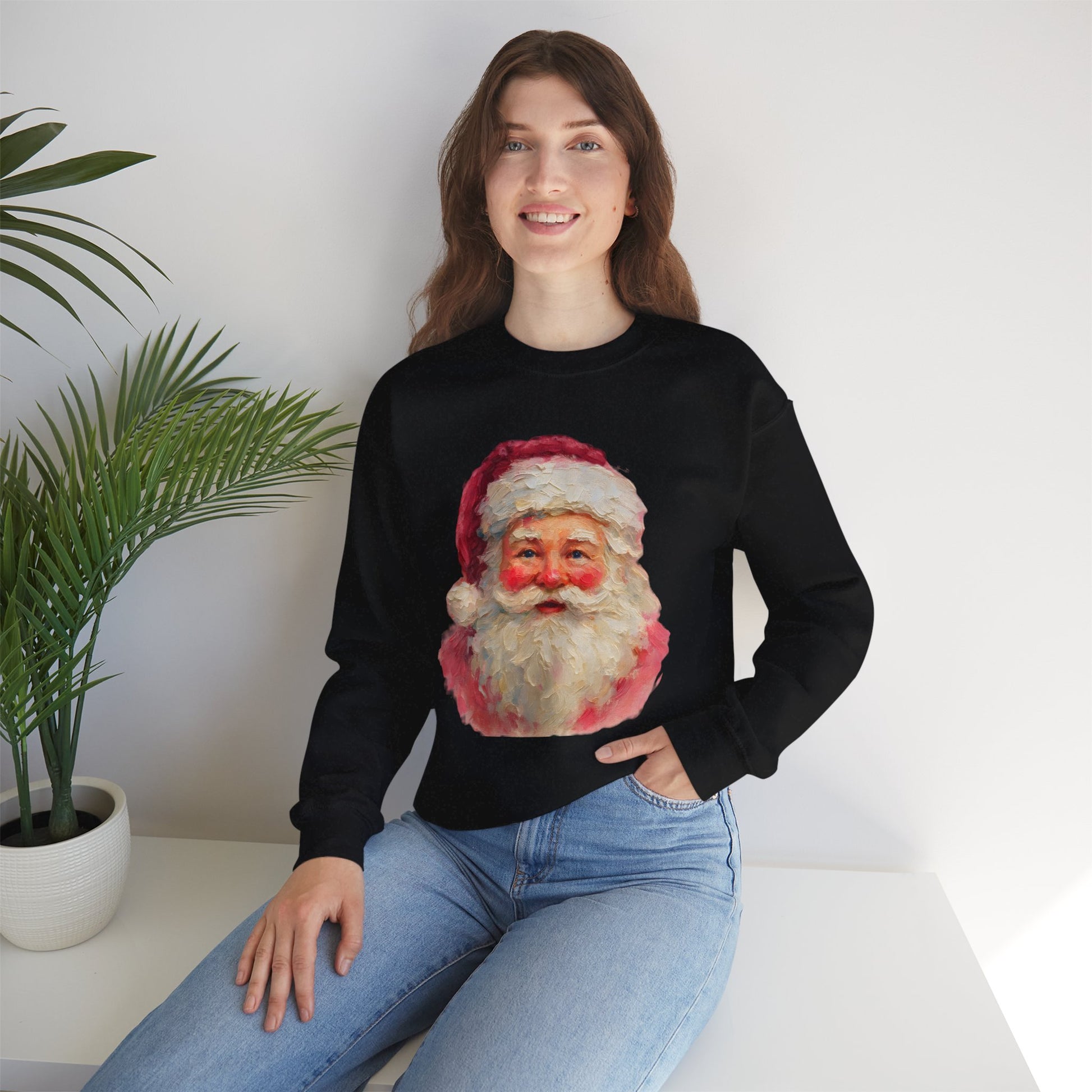 Santa Claus Vintage Portrait Crewneck Sweatshirt Printify