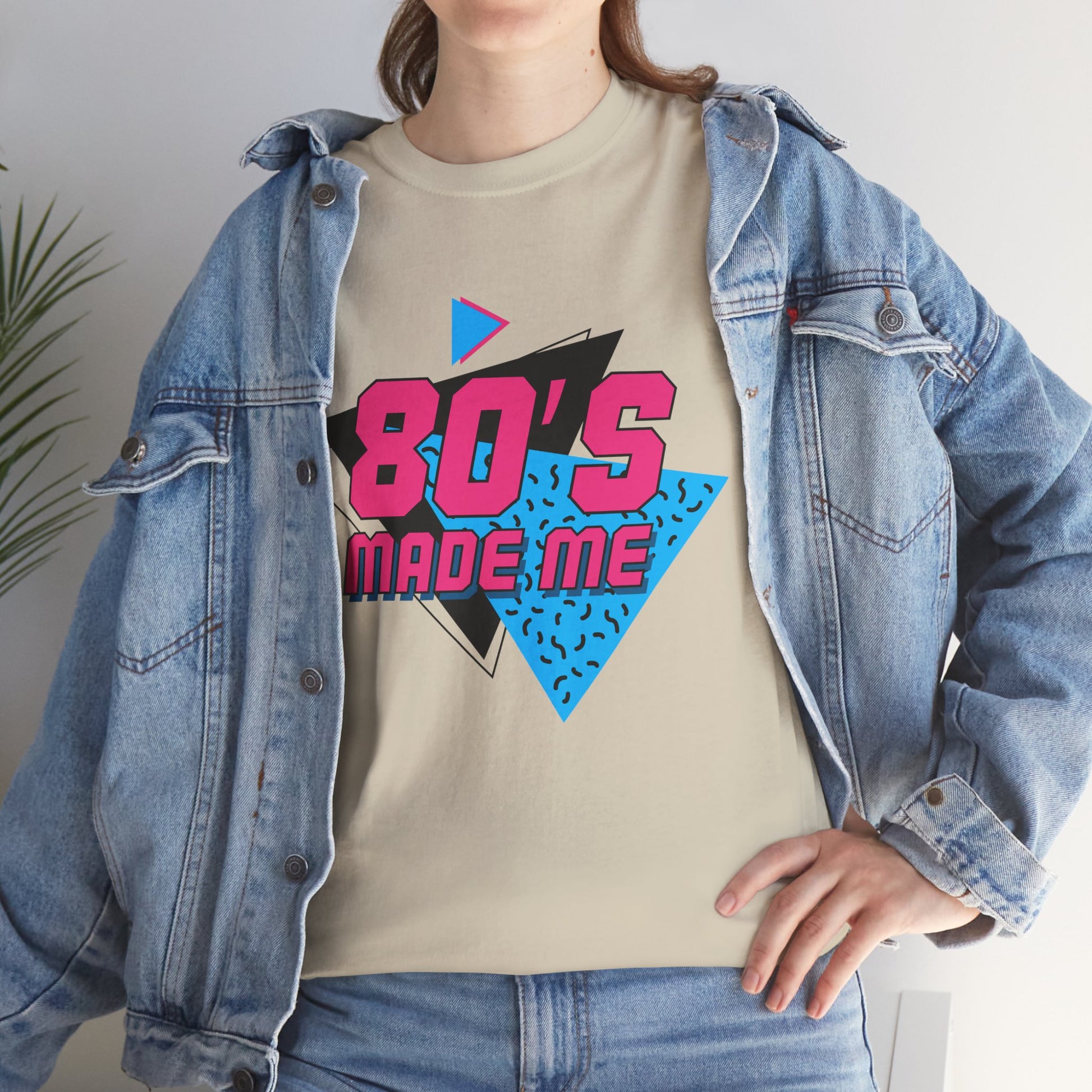 80's Made Me T-Shirt — Retro 1980s Neon Vintage Graphic Tee Printify