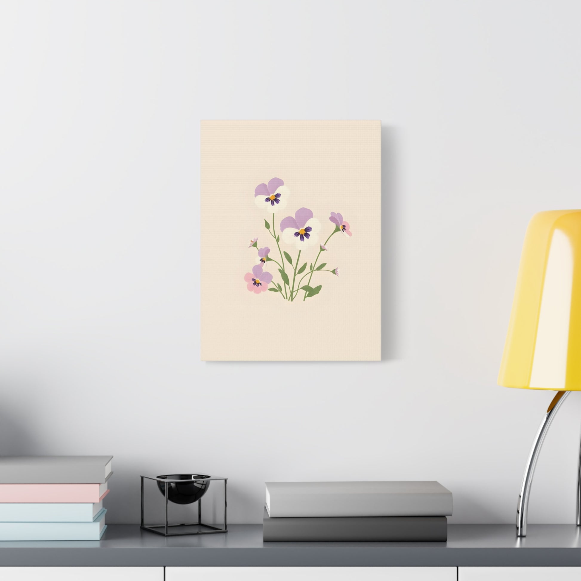 Pansy Bouquet Matte Canvas Print — Floral Wall Art for Living Room & Bedroom Printify