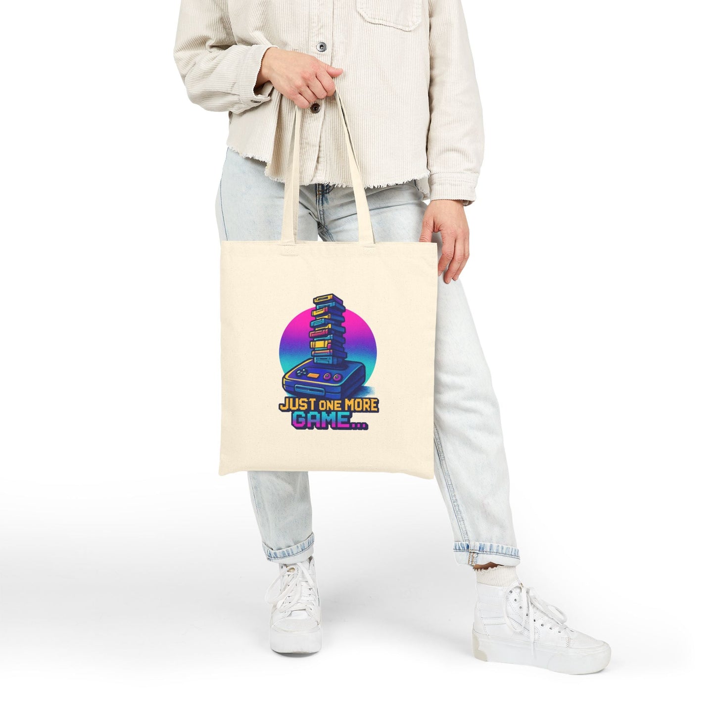 Retro Gamer Tote Bag — "Just One More Game" Canvas Tote Printify