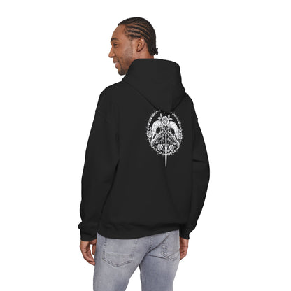 Sword Crest Hoodie — Gothic Floral Sword Graphic Printify