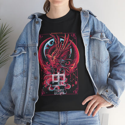 Red Phoenix Japanese Dragon T-Shirt — Mythic Samurai Crest Graphic Tee Printify