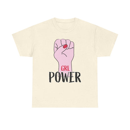 Girl Power T-Shirt — Feminist Raised Fist Tee (Pink Nail Design) Printify