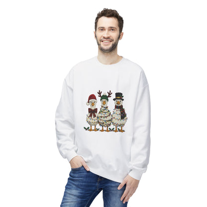 Christmas Duck Family Sweatshirt — Festive Holiday Trio Crewneck Printify