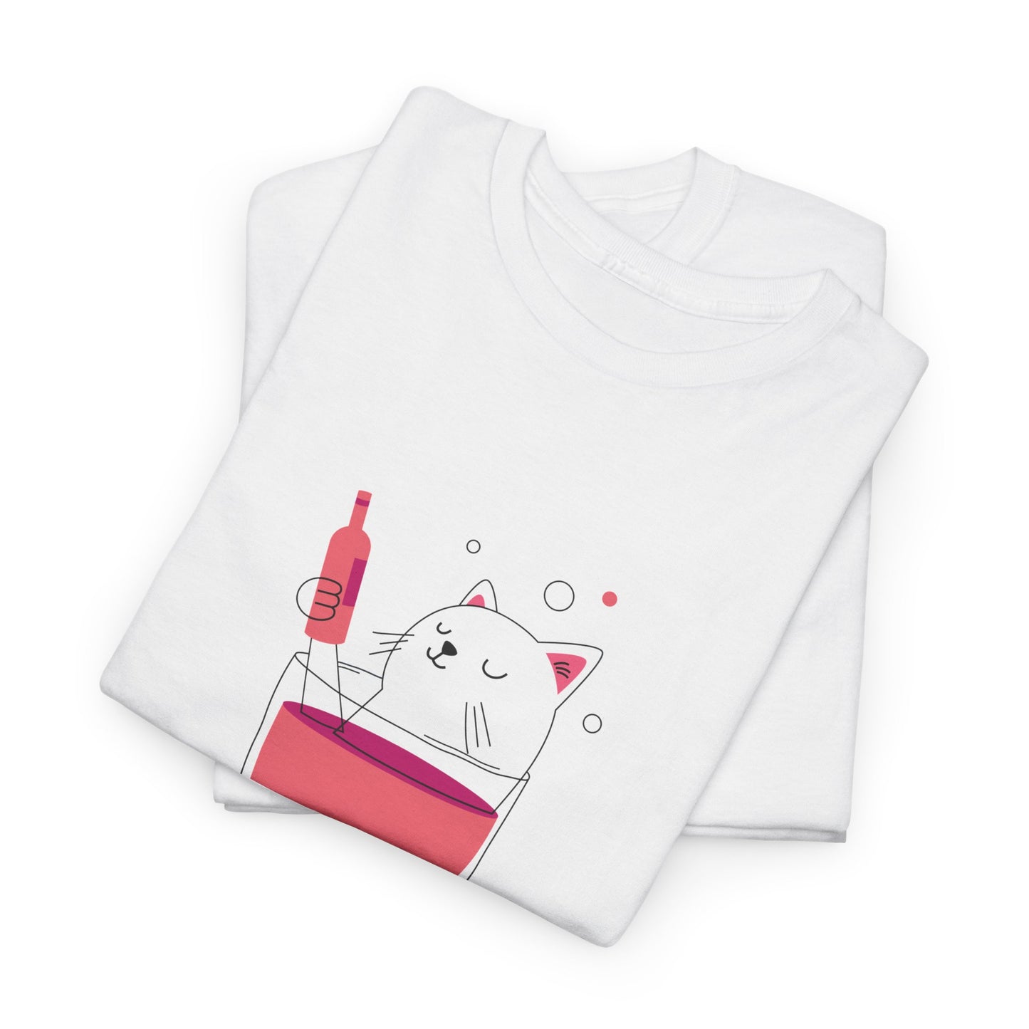 Wine Glass Cat T-Shirt — Cute Cat in a Wine Glass Graphic Tee Printify