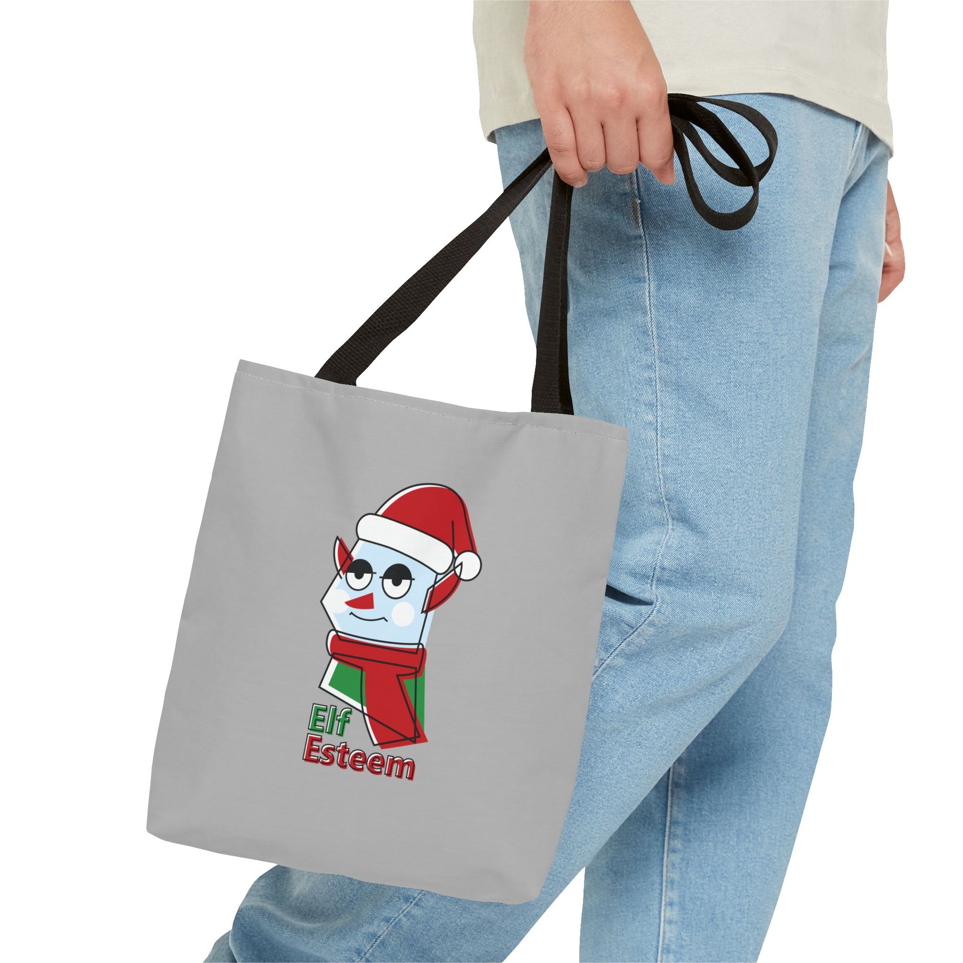 Elf Esteem Christmas Tote Bag – Cute Santa Elf Holiday Tote Printify
